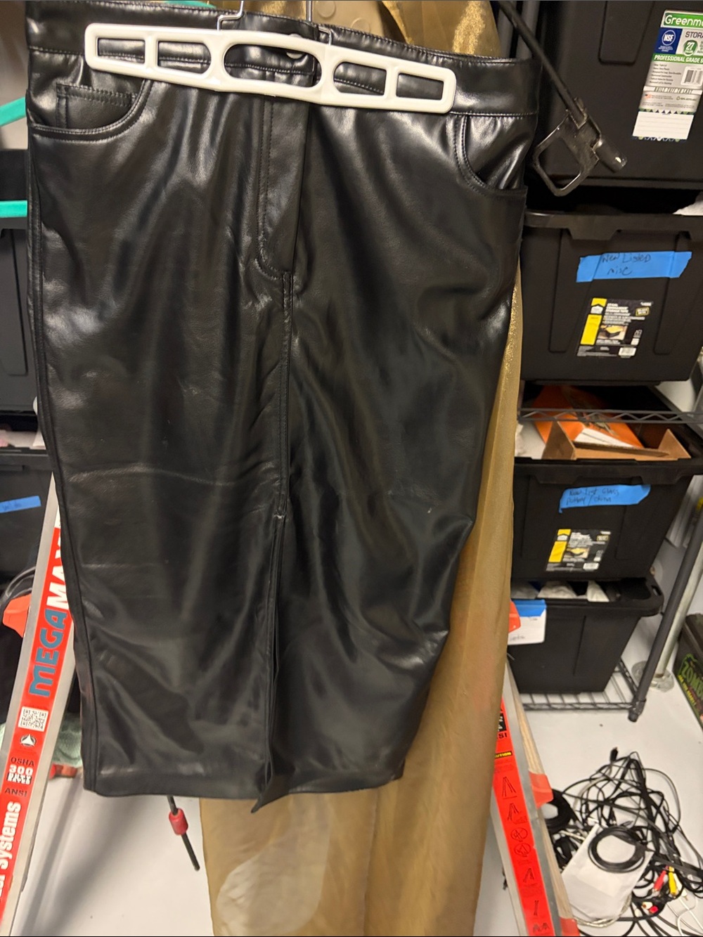 Faux Black Leather Maxi “ Bailey/44” Skirt US 6